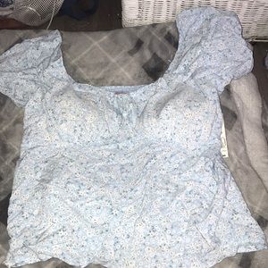 cropped floral top with built in bra